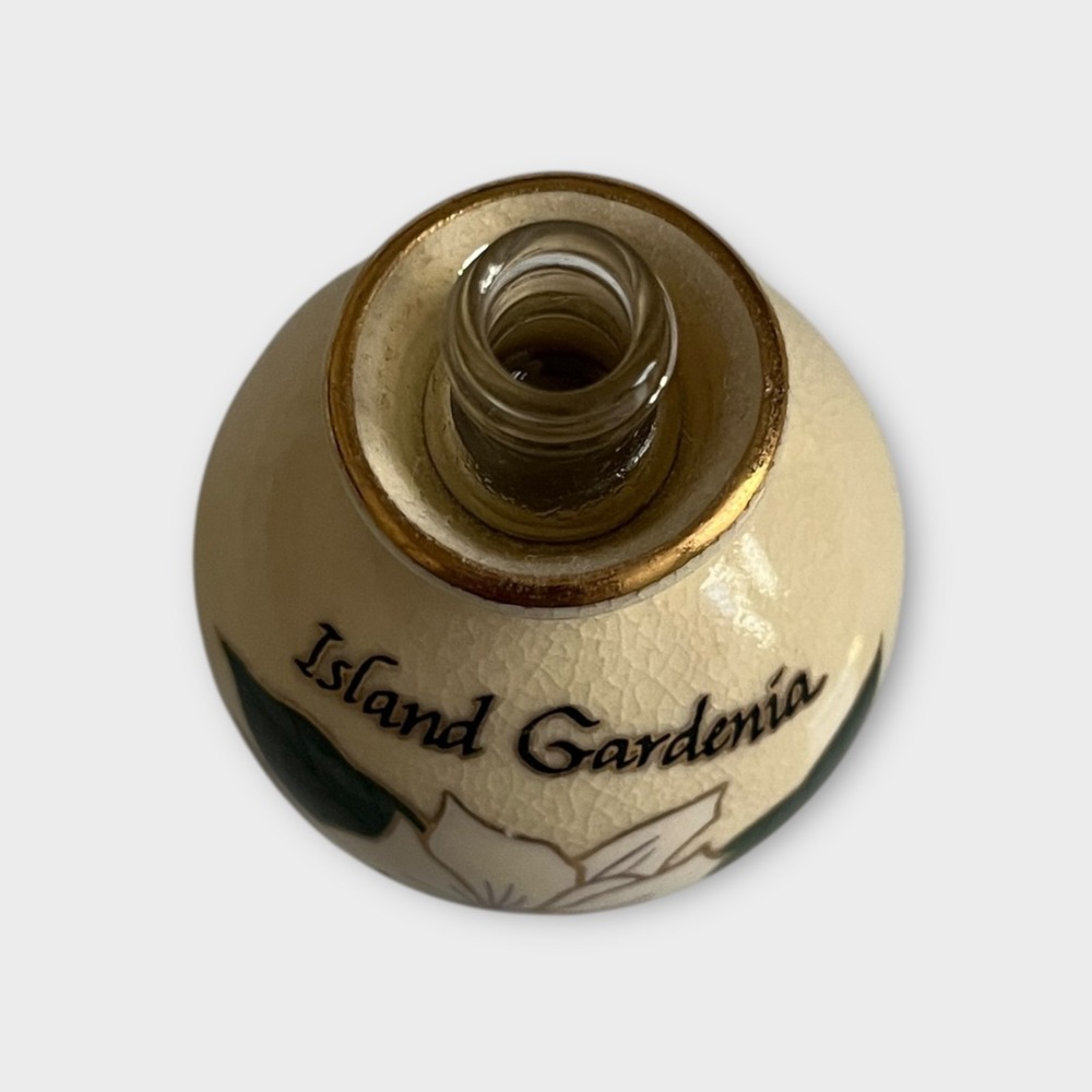 Hawaiian Classic Island Gardenia Perfume Bell EMPTY Ceramic Crackle Bottle .125 - Picture 6 of 9
